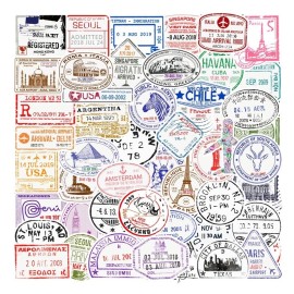 Travel Stamps 20 Random Retro Customs Stamp Stickers World Travel Tourist Decals Free Shipping