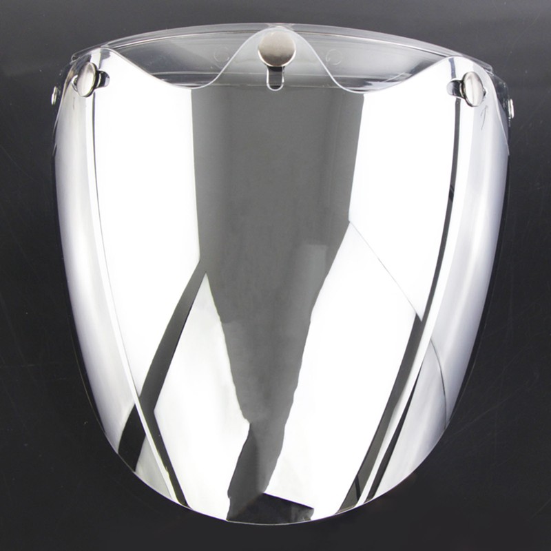 Open Face Helmet Visor Motorcycle Helmet Bubble Lens 3-Snap Bubble