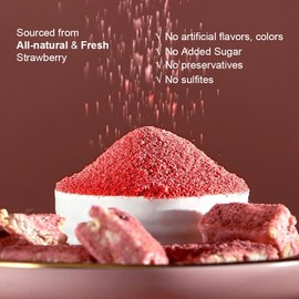 Fraunitsh Freeze Dried Strawberry Powder, 3.52oz/100g Natural Strawberry Powder Fruit Powder, Strawberries Powder Strawberries Source for Baking, Drinks, Flavoring, Smoothies, Beverages, No Sugar Added