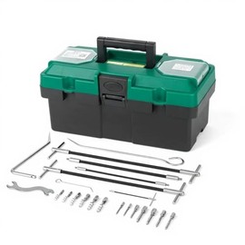 23-Piece Gland Packing Removal Tool Kit with Toolbox | Stainless Steel Extractor Set with Flexible Shaft & Corkscrew Hooks | for Pump, Valve & Industrial Seal Maintenance