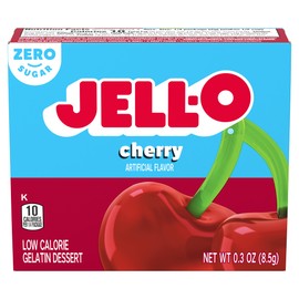 Jell-O SugarFree Gelatin Dessert Black Cherry, 0.3 oz. (Pack of 4)