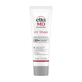 EltaMD UV Sheer Face and Body Sunscreen SPF 50+, Oil Free, No White Cast Sunscreen for Face and Body, Zinc Oxide Formula, 1.7 oz Tube