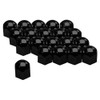 AUTO-STYLE Set of Universal Wheel Nut Caps Black Steel 17