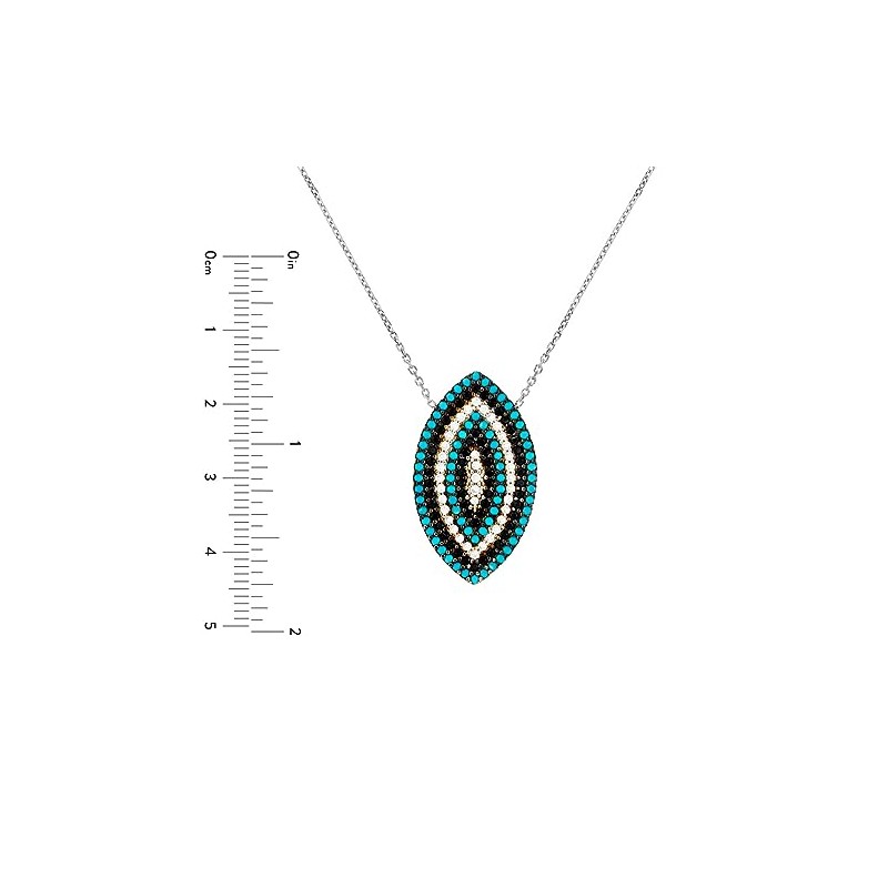 JewelryWeb 925 Sterling Silver Nano Simulated Turquoise White and Black