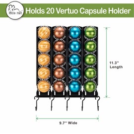 Nespresso Pods Holder for Coffee Pod Holder Organizer Wall Mount Under Cabinet Coffee Maker（20 pods）