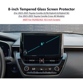 AZZIGO Tempered Glass Screen Protector For 2025 2024 2023 Toyota Corolla/Corolla Cross 8-Inch Navigation Multimedia Touchscreen 9H Anti-Scratch HD Clear