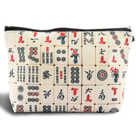 1PCS Mahjong Bag, Chinese Mahjong Tile Makeup Bag for Travel, Mahjong Gifts for Women, Mahjongs Accessories for Women, Man as the Birthday Presents