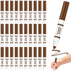 Janlaugh 30 Pcs Mini Washable Markers Bulk Broad Line Conical Tip Washable Mark Pen Set Short Coloring Paint Pen for Kid Art Projects Teacher Student Toddler Party Favors Classroom, Ages 6+(Brown)