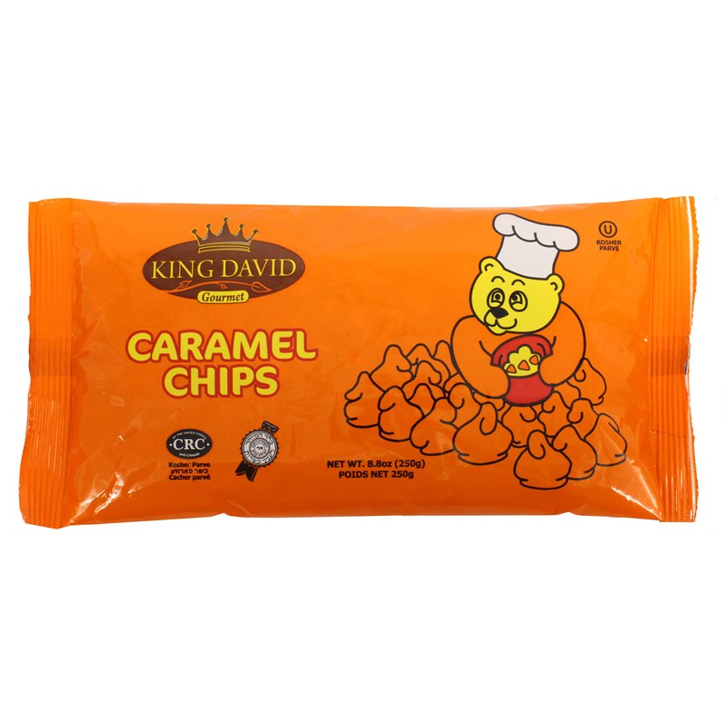 King David Vegan Caramel Chips Non-dairy Lactose Free Kosher 250-gram
