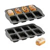 Astero 2 Pack Mini Loaf Pan with 8 Cavities Each,