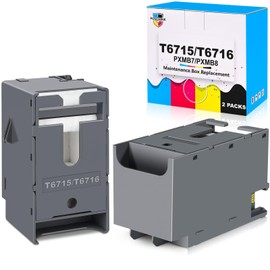 T6715 Maintenance Box - 2 Packs, Compatible Replacement for Workfore Pro WF-4730 WF-4740 WF-4830 WF-4720 WF-4820 WF-3820 EC-4020 EC-4030 EC-4040 WF-C5710 WF-C5790 WF-C5210 WF-C5290 Printers, T617500