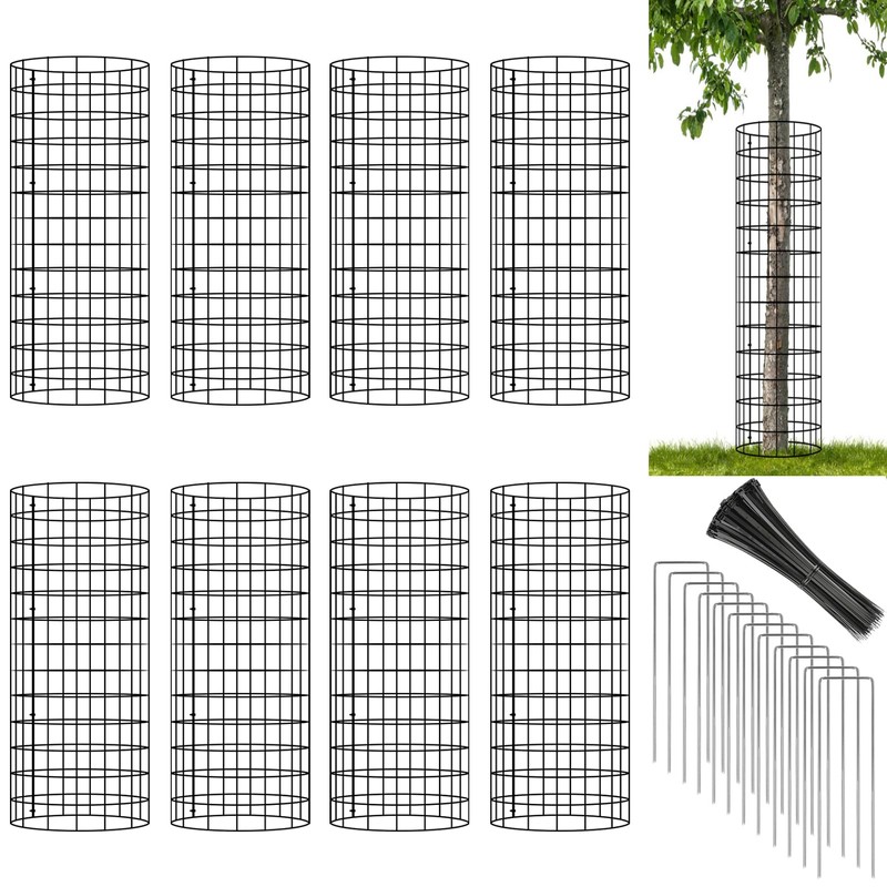 8-Pack Tree Trunk Wrap Protector, Heavy Duty Metal Mesh Bark