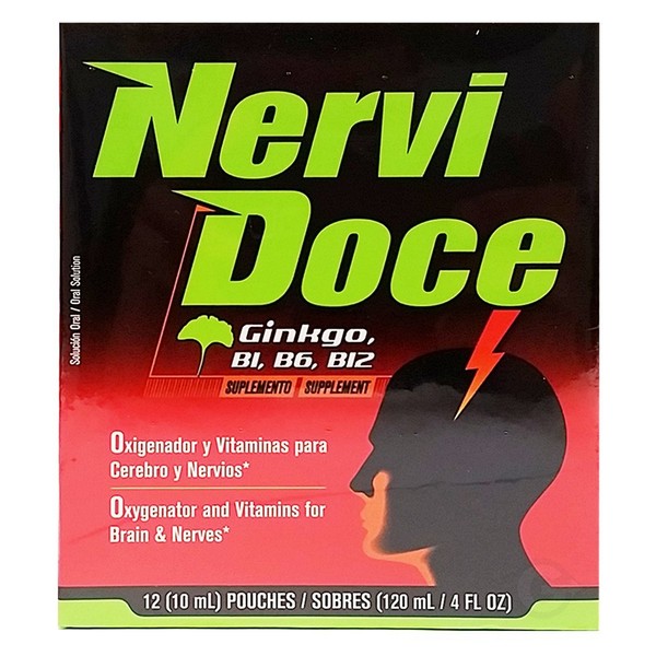 Nervidoce Multivitamin 12 Count Pouches - with Ginkgo Biloba and