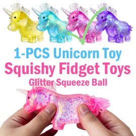 ZTATU Unicorn Squishy Toys for Kids, Stress Balls for Adults & Kids, Autism Sensory Toys Squishy Sugar Ball, Unicorn Party Favors Stress Relief Toy for Office, Travel, Easter Basket Stuffers (Pink)