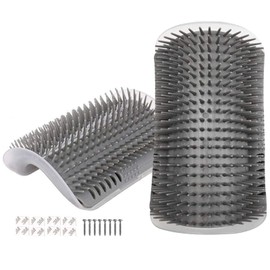 ZBJBinCH 2 Pcs Upgraded Cat Self Groomer with Catnip, Corner Brush Massager for Indoor Cats, Wall Scratcher for Large & Thick-Haired Felines