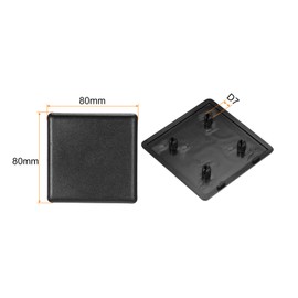 Rebower Single Hole Square Aluminium Extrusion End Cap [for Aluminium Rod End Storage Shelf] - 80 x 80 mm / Pack of 10