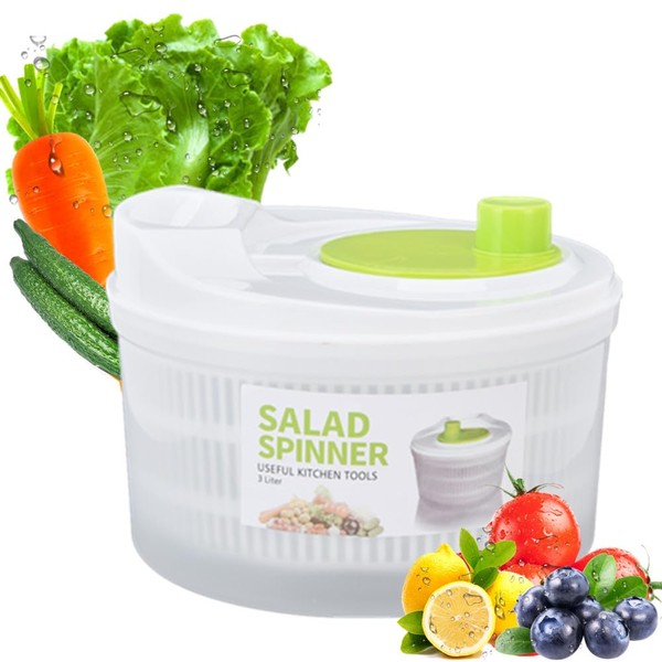 Salad Drainer,Vegetable Dryer Easy to Use Pro Pump Spinner with Bowl,Colander & Built in Draining System for Crisp,Clean Salad & Produce
