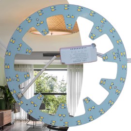 OLYMSTAR - Kit de luz LED de repuesto para ventilador de techo de 3 colores de temperatura de 24 W, panel de luz LED de repuesto