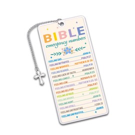 Bible Emergency Numbers Bookmark Gifts for Women Her Christian Easter Day Confirmation Gifts for Teen Girls Bible Accessories Bible Study Religious Catholic Bookmark First Communion Gifts for Girls