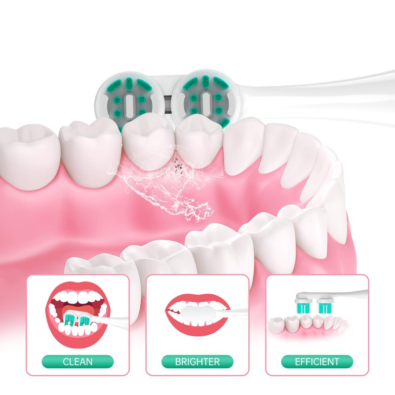 8 Pack Compatible with Spinbrush Pro Clean Toothbrush Replacement Brush