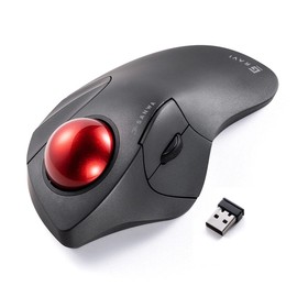 Sanwa Direct GRAVI 400-MAWBTTB138 Trackball Mouse, Wireless Bluetooth, Index Finger, Quiet, iOS Compatible, 5 Buttons (Back/Forward Buttons), 3 Cursor Speed Switching