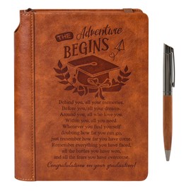 Zhitongda Cool Meaningful Graduation Gifts Leather Journal For Her And Him With Pen,Graduation Notebook For Travel, Work, School, Note Taking, College Ruled,288 Lined Pages 100gsm Paper（Grad Journal）