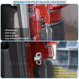 Tailgate Lock Buckle Replacement Fit for Toyota FJ Cruiser 2003-2021, Prado 120 150, RAV4 2006-2012, Tail Door Latch Protection Trim Cover Reduce Abnormal Noise(Silver)