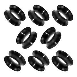 XIMAX 8PCS Ear Gauges 8G 6G 4G 2G 0G 00G 12mm 14mm 16mm 18mm 20mm Thin Silicone Earrings Flexible Ear Tunnels Plugs Double Flared Flesh Stretchers Expander Stretching Ear Gauges Tunnels Black