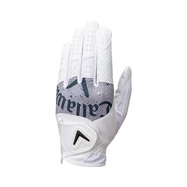 Callaway GRAPHIC LH WHT/GRY 24 25 Gloves (9.4 inches (24 cm), Left Hand Worn [Right Handed]), White/Gray, Men's