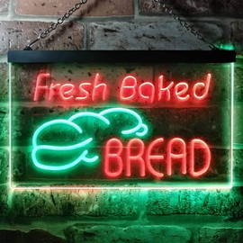 Fresh Baked Bread Illuminated Dual Colour LED Bar Light Neon Light Advertising Neon Sign Green & Red 300 x 210 mm st6s32-i0512-gr