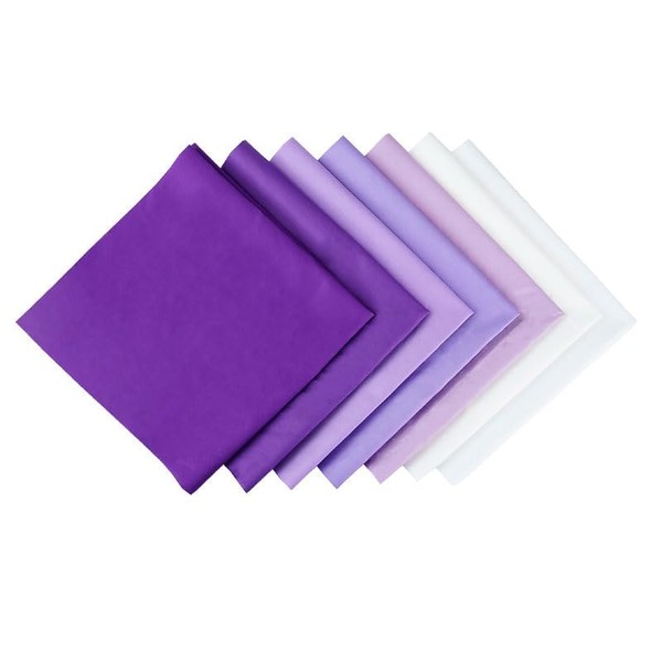 7 Pcs Cotton Fabric Square Solid Color Twill Cotton Fabric