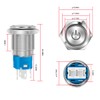 2PCS 16mm Latching Push Button Switch Metal Stainless Shell IP65