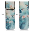 Blue Hummingbirds 1 Piece Flat Iron Curling Wand Travel Cover