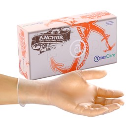 AmerCare Anchor Powder Free Vinyl Gloves, Small, Case of 1000