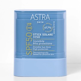 ASTRA Sonnenstick für das Gesicht SPF50, hoher unsichtbarer Schutz, dermatologisch getestet für empfindliche Haut, UVA/UVB
