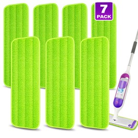 7 Count Reusable Microfiber Mop Pads for Swiffer PowerMop- MEXERRIS PowerMop Refills Hard Wood Floor Mop Pads Machine Washable, Wet Dry Dust Mop Pads Replacement for 13''-15'' Spray Wet Mops
