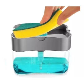 Clicmania 2 En 1 Dispensador De Jabon Con Fibra Espoja Lava Trastes