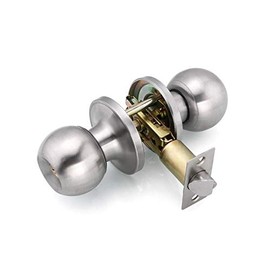 HnF shop - Stainless Steel Entry Door Knobs Lock Room Parts Passage Lockset Privacy Home Office Brushed