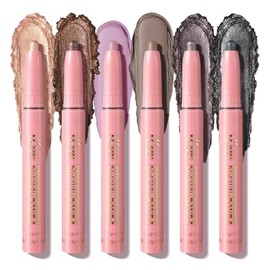 Erinde Set de 6 Sombras de Ojos en Barra, Larga Duración, Set B | Sombras de Ojos Brillantes y Mates en Barra, Resistentes al Agua y que no se Acumula