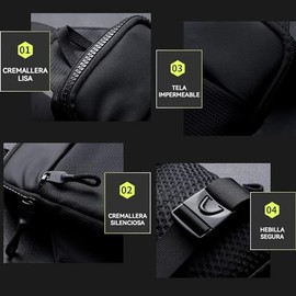 CXJYSD Mini Bolso Cruzado En El Pecho,Para Hombre Y Mujer Con Bolsillos Dobles,Riñonera Impermeable Con Manos Libres,Adecuado Para Deportes Al Aire Li