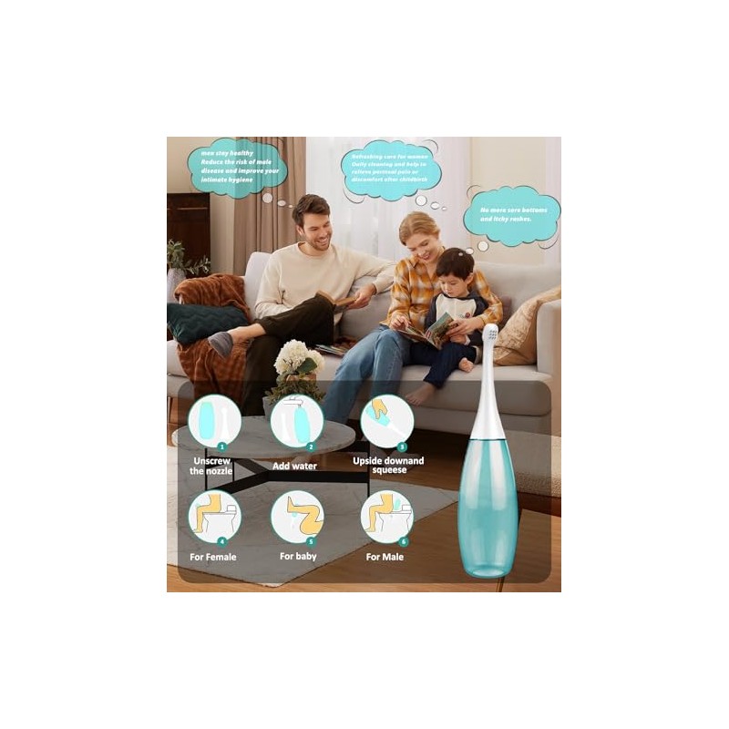 Peri Bottle Postparto 400Ml Herramienta De Limpieza Portátil - Verde,