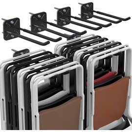 Garage Hooks, Heavy Duty Garage Hooks -12.4 Inch Wall Mount Hangers for Chairs, Power Tools, Garden Tools, Tires & More - Max 120 lbs (4-Pack)