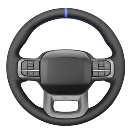 MEWANT Steering Wheel Covers for Ford F-150 2021-2023 / F-150 Lightning 2022-2023 Hand-Stitched F150 Steering Wheel Wrap