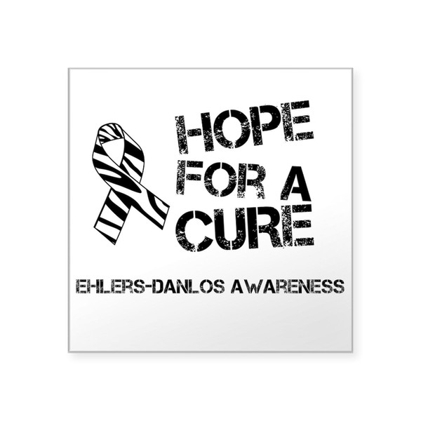 CafePress Ehlers Danlos Hope for A Cure Zebra Ribbon Sticker