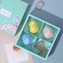 Makeup Sponge Set, BATENG 4 Pcs Makeup Blenders Foundation Blending Sponge and Powder Puff Sponge Holder, Cosmetic Tools for Liquid, Powder, BB Cream and Sunscreen(Sponge color random)
