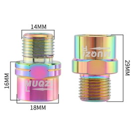 1 Pair Bike Pedal Extenders Steel Bicycle Foot Pedal Adapter Spacer Extended 16mm/0.63inch Crank Extension Tool fits 9/16 inch Threaded Bike Pedals for MTB BMX Road Street Bicycle (Golden)