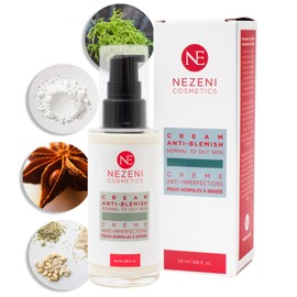 Nezeni Gesichtscreme mit Shikiminsäure - 200 ml | 11 Wirkstoffe | Anti-Akne | Vegan | Für fettige und Akne Haut | Niedriger Konservierungsstoffgehalt