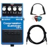 Boss CS-3 Compressor/Sustainer Bundle with Instrument Cable, Patch Cable, and