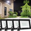 QIYEKA 4 Pack 100W LED Flood Light Outdoor,10000LM Bright Work
