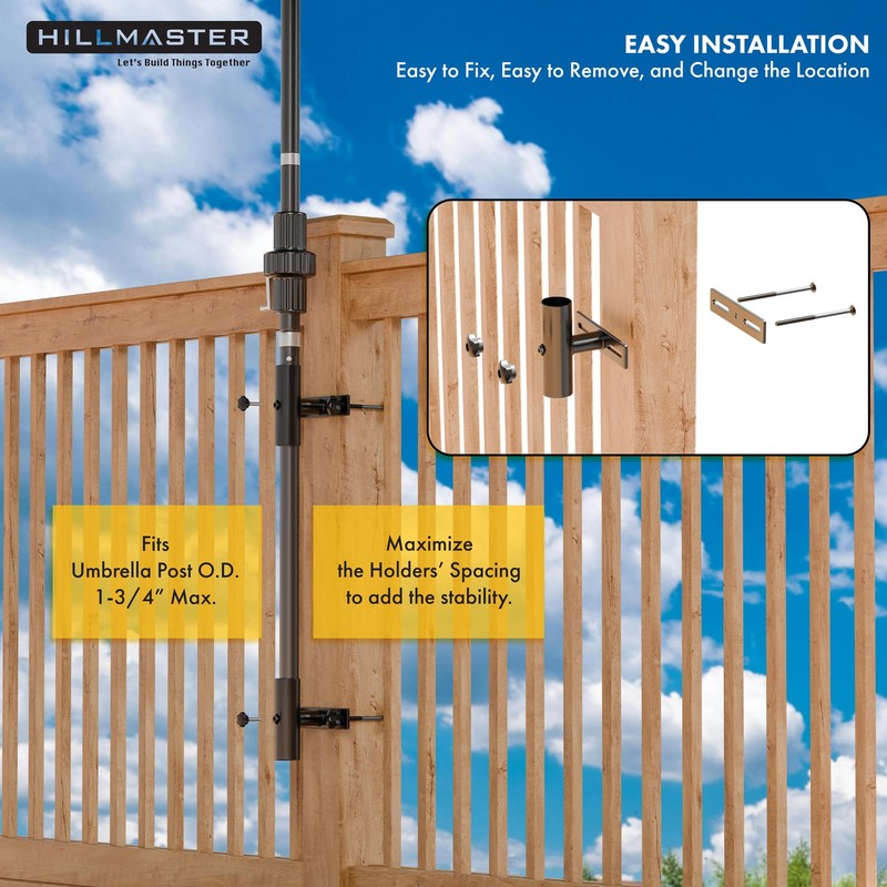 Patio Umbrella Holder Parasol Holder for Deck Railings Outdoor Umbrella